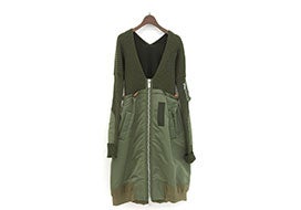 ササカイ　Knit×Nylon Twill Dress ワンピース